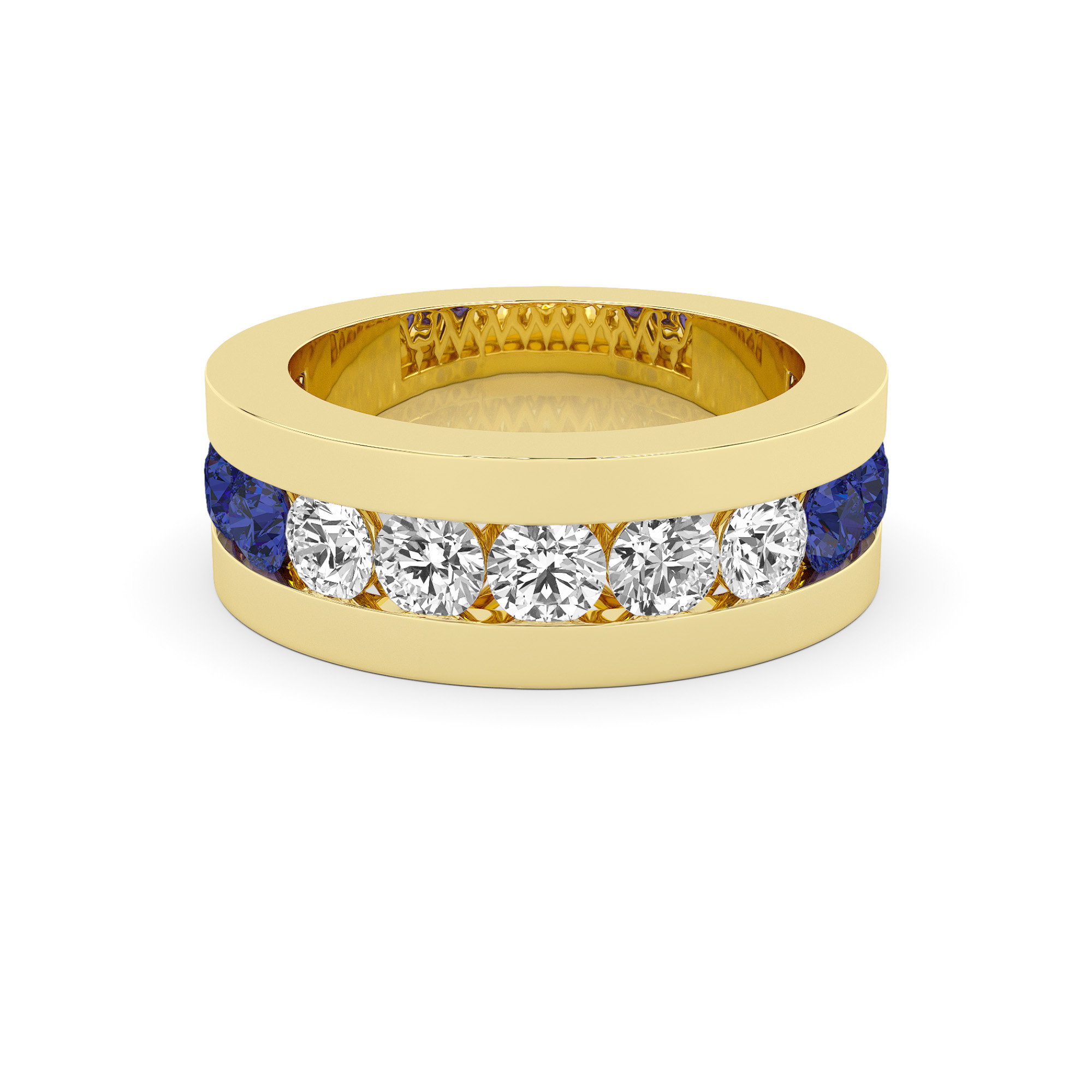 MEN'S SAPPHIRE AND DIAMOND BAND